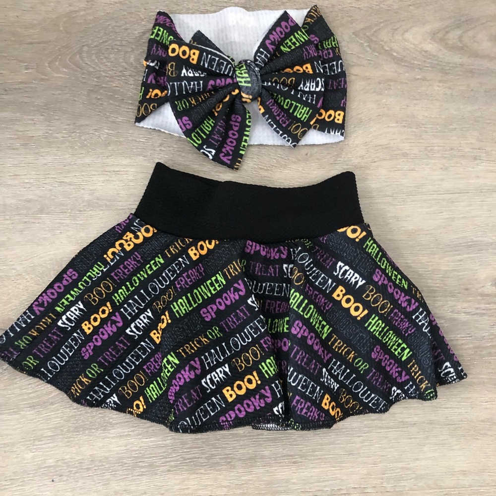 Halloween Skirted Bummies & Headwrap